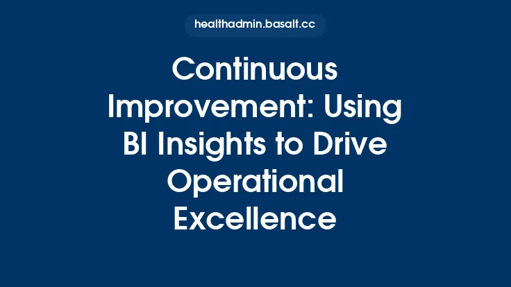 Continuous Improvement: Using BI Insights to Drive Operational Excellence Thumbnail