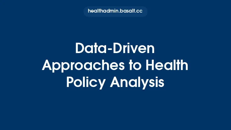 Data-Driven Approaches to Health Policy Analysis Thumbnail
