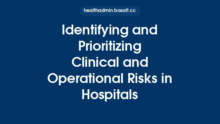 Identifying and Prioritizing Clinical and Operational Risks in Hospitals Thumbnail